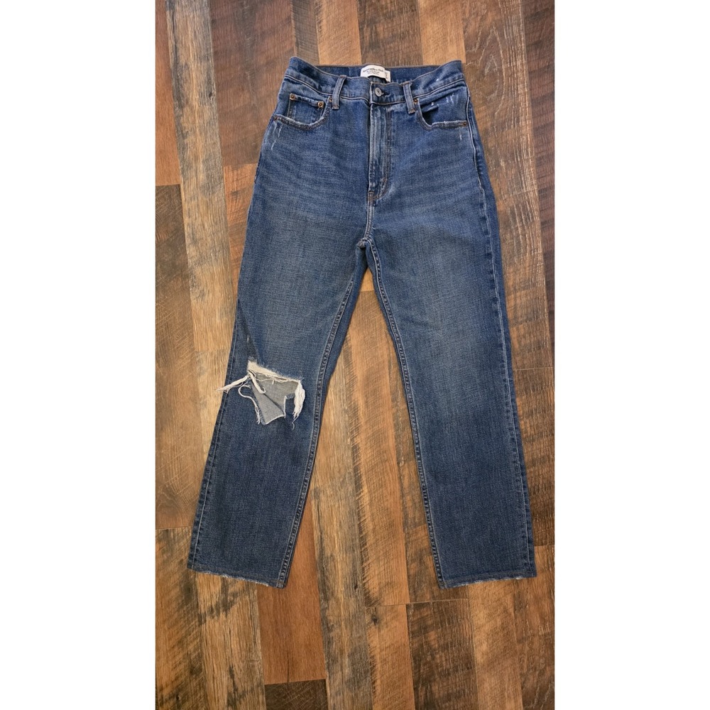 Abercrombie & Fitch The Ankle Straight Ultra High Rise Blue Denim Jean 27/4